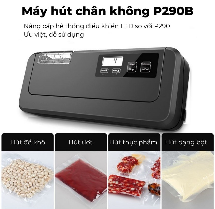 Máy chân không P290B không kén túi - Hàng chính hãng, bảo hành 12 tháng