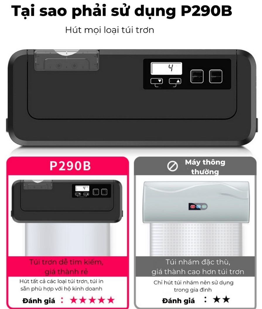 Máy chân không P290B không kén túi - Hàng chính hãng, bảo hành 12 tháng